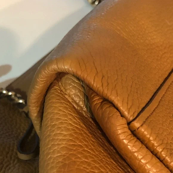 COACH MIA Brown Pebbled Leather Shoulder Bag